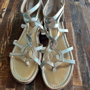 BC gold leather sandals sz 9